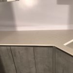 bianco stella white starlight quartz in futuristic kitchen