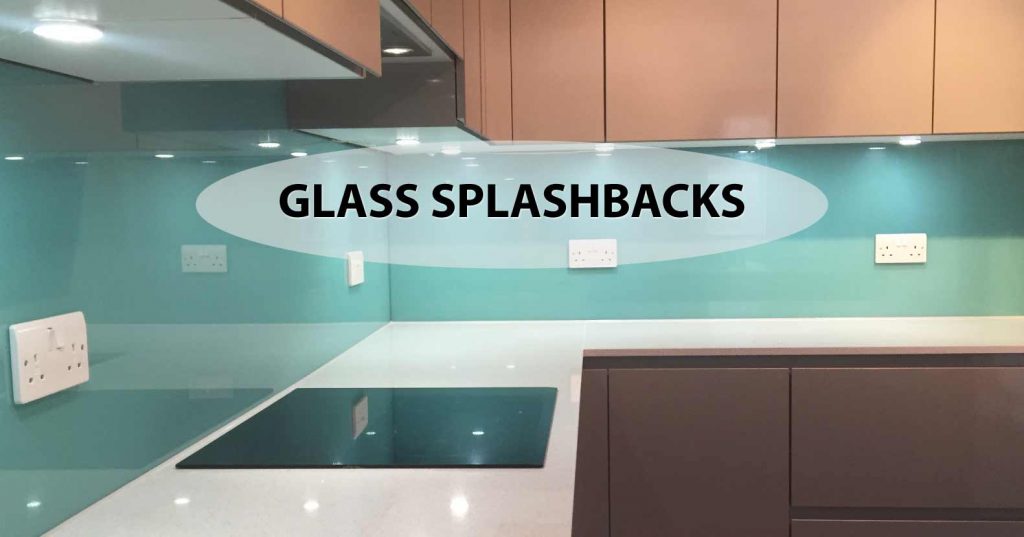 coloured glass splashbacks in a kitchen