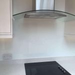 diamond white crystal glass splashback