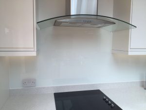 diamond white crystal glass splashback