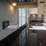 coloured glass splashbacks farrow and ball grey