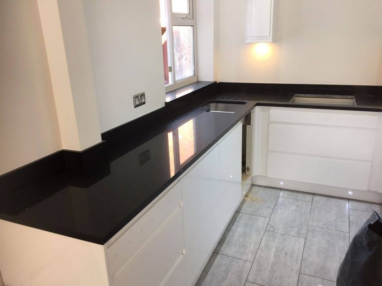 black starlight quartz worktop