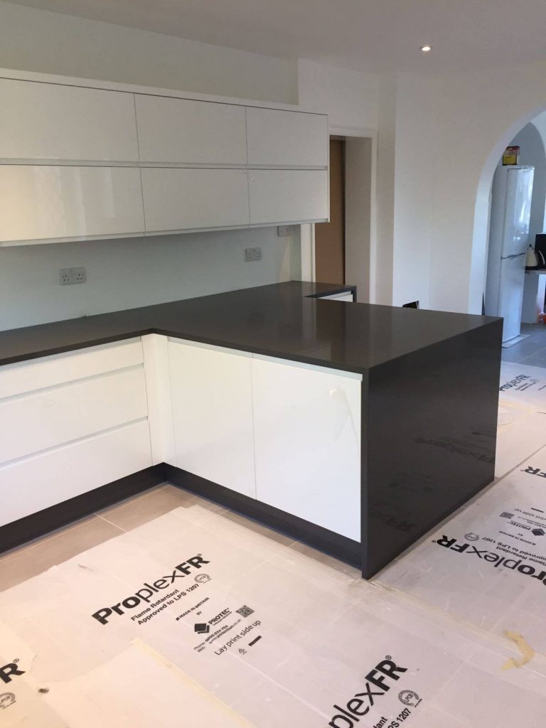 pure grey quartz worktop