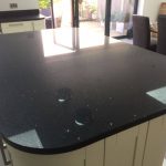 black quartz island worktop silestone