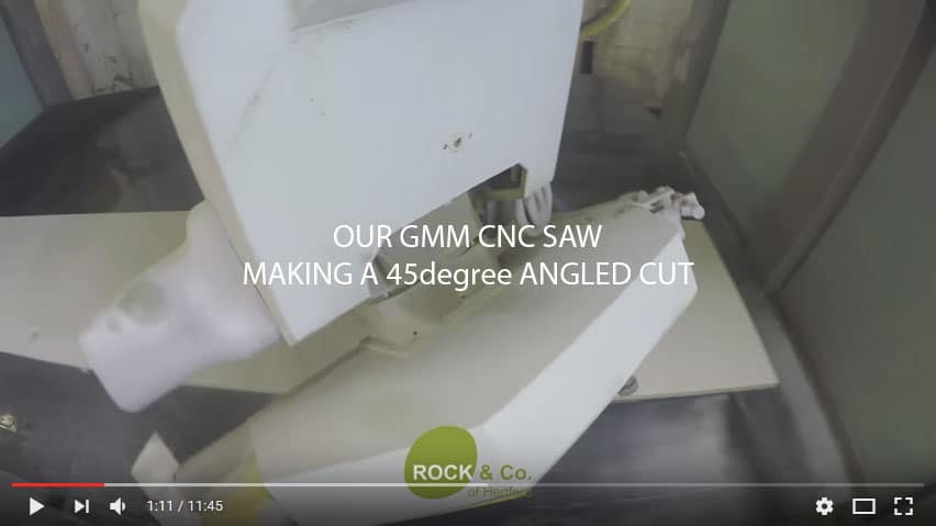 image of video screenshot of cnc bridge saw turning around