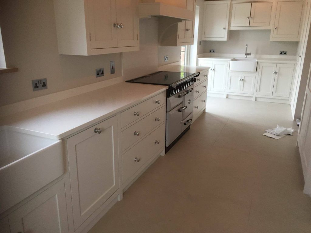 bianco carrina urban quartz installed in a kitchen in cambrige