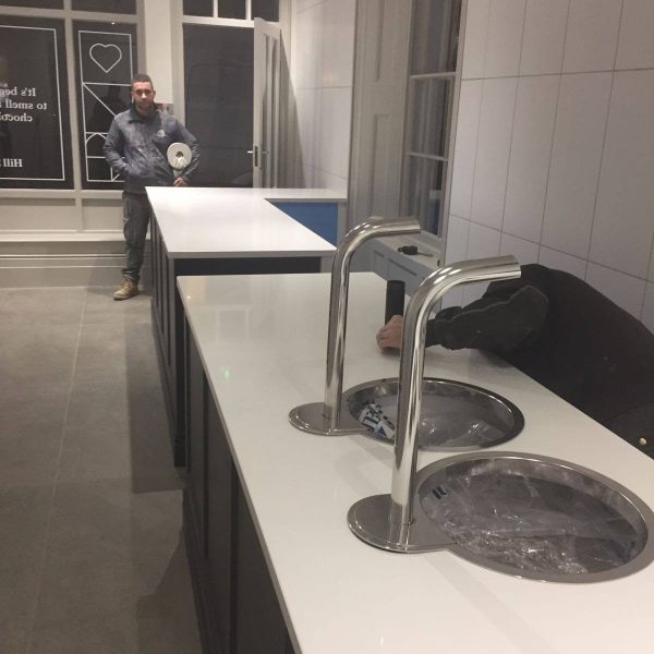 Bianco Puro Quartz Chocolate Shop Saffron Walden Rock and Co