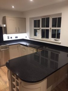 cosmico nero urban quartz fitted in a kitchen