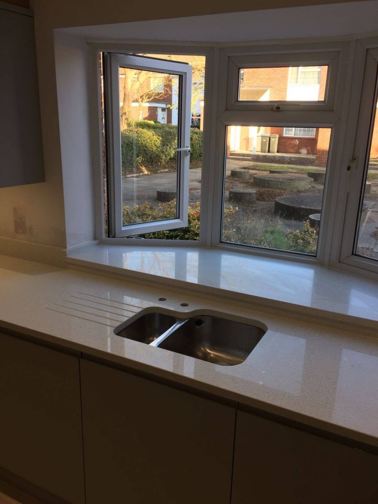 crema pura urban quartz kitchen worktops installed