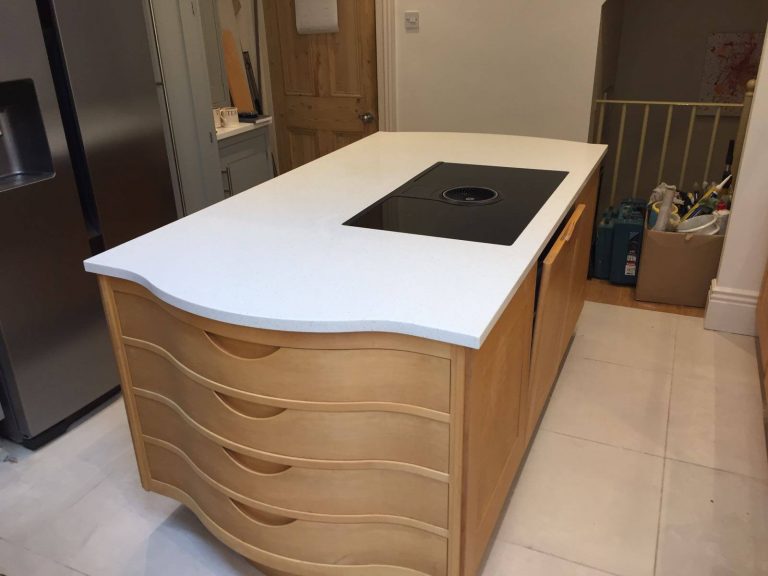 bianco minerale urban quartz worktops installed