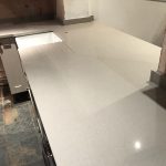 nebbia grigia grey quartz by urban quartz in shaker style kitchen