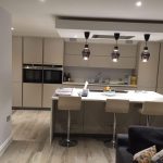 bar stools in customer kitchen