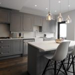 bar stools in customer kitchen