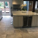 large kitchen island with granite top