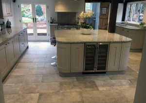 large kitchen island with granite top
