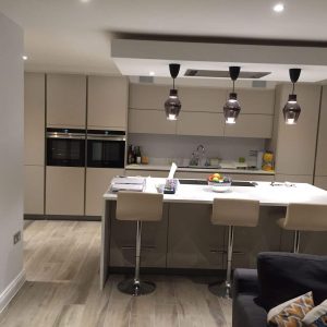 silestone lagoon kitchen island and breakfast bar