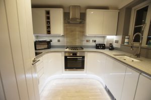 grigio medio stella quartz worktops installed in stevenage with gloss white wren kitchen