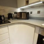 grigio medio stella quartz worktops installed in stevenage with gloss white wren kitchen