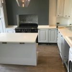 bianco carrina white quartz worktops with subtle marble veining