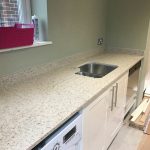 caffe magnifico quartz worktops in cream gloss kitchen