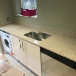 caffe magnifico quartz worktops in cream gloss kitchen