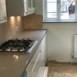 grey starlight and white starlight quartz in german kitchen