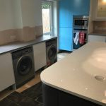 grey starlight and white starlight quartz in german kitchen