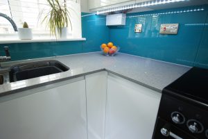 grigio medio stella quartz worktops in white kitchen