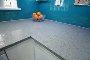 grigio medio stella quartz worktops in white kitchen