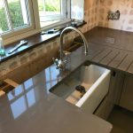 mocha quartz installed to mussel b and q kitchen in Nazeing