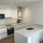 carrera quartz worktops in white kitchen wandsworth london by rockandco