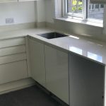 crema stella urban quartz kitchen worktops in high gloss kitchen