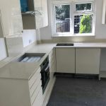 crema stella urban quartz kitchen worktops in high gloss kitchen