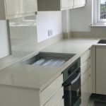 crema stella urban quartz kitchen worktops in high gloss kitchen