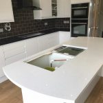 nero de lusso and bianco marmo suprema quartz worktops black and white combination