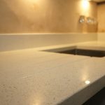 bianco stella white starlight quartz worktops installation rock and co