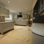 bianco stella white starlight quartz worktops installation rock and co