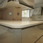 bianco stella white starlight quartz worktops installation rock and co