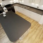 piatra slate carrera grey quartz in kitchen