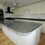 piatra slate carrera grey quartz in kitchen