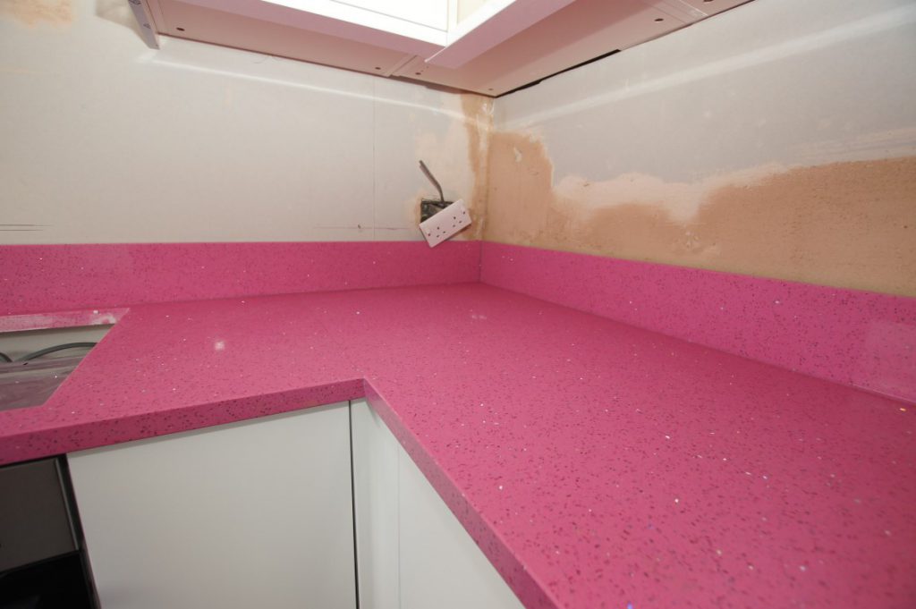 rosa stella pink starlight quartz worktops essex