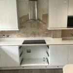 bianco de lusso quartz worktops with shark nose