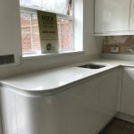 bianco de lusso quartz worktops with shark nose