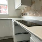 bianco de lusso quartz worktops with shark nose