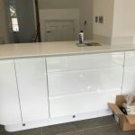 bianco de lusso quartz worktops with shark nose