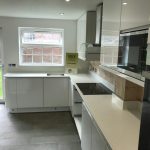 bianco de lusso quartz worktops with shark nose