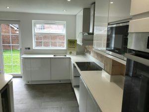 bianco de lusso quartz worktops with shark nose