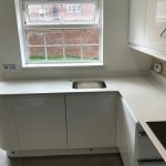 bianco de lusso quartz worktops with shark nose