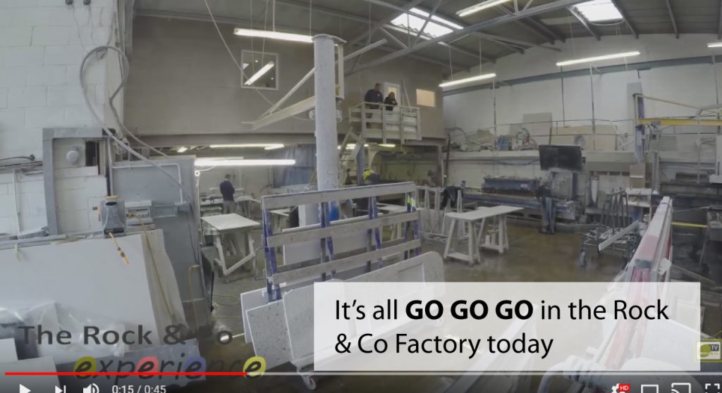 time lapse video of quartz worktop factory