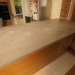 nebbia grigia quartz worktops installed in oak kitchen